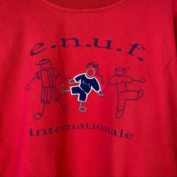 Vintage 90’s e.n.u.f. Internationale Red Oversized Sweatshirt - Picture 5 of 8